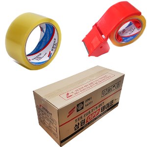 삼원OPP테이프 포장용 투명 비닐 박스 테이프(48mm 50M 50롤/선택 48롤+테이프커터기)