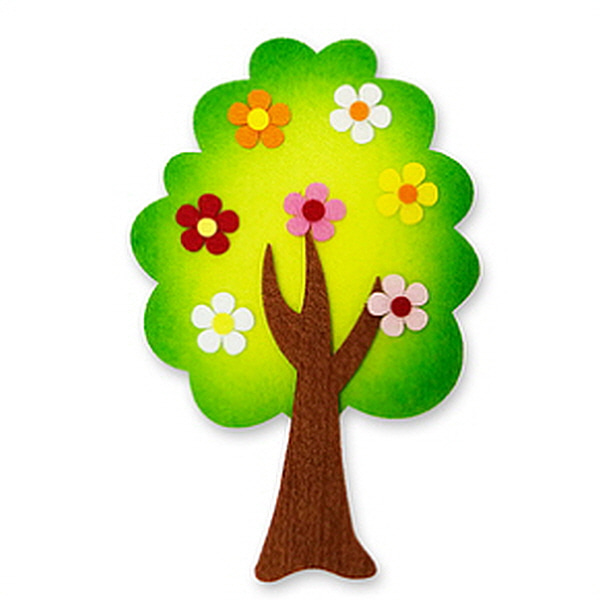 펠트소품 꽃나무(연두)  유치원 학교 교실 환경꾸미기 구성