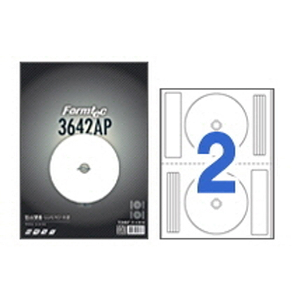 폼텍 CD/DVD라벨 PS-3642AP (유광/2칸/10매/잉크젯)